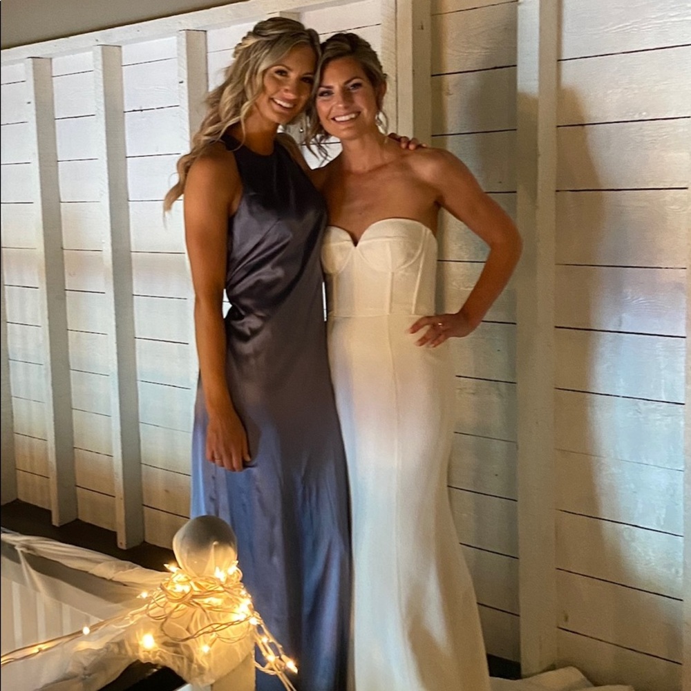 Beautiful bridesmaid or wedding guest dress. Brand is social bridesmaids.